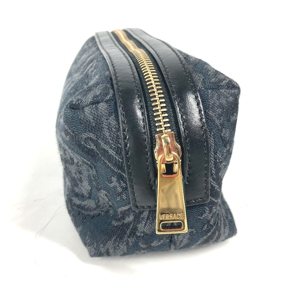 Versace Logo Makeup Pouch Multi Purpose Canvas Bl… - image 4